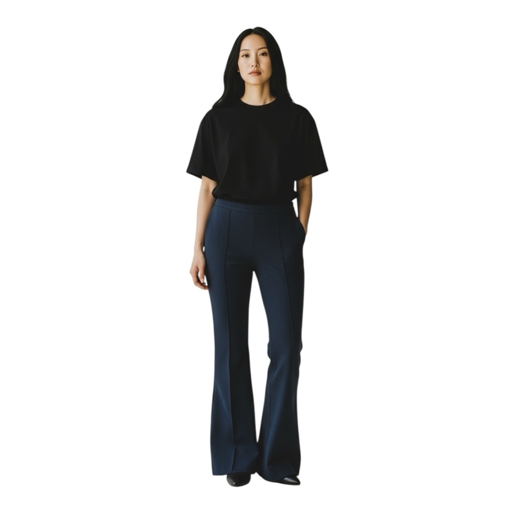 Tory Burch Wool Blend Straight Leg Trousers Womens Quiet Luxury Size 12